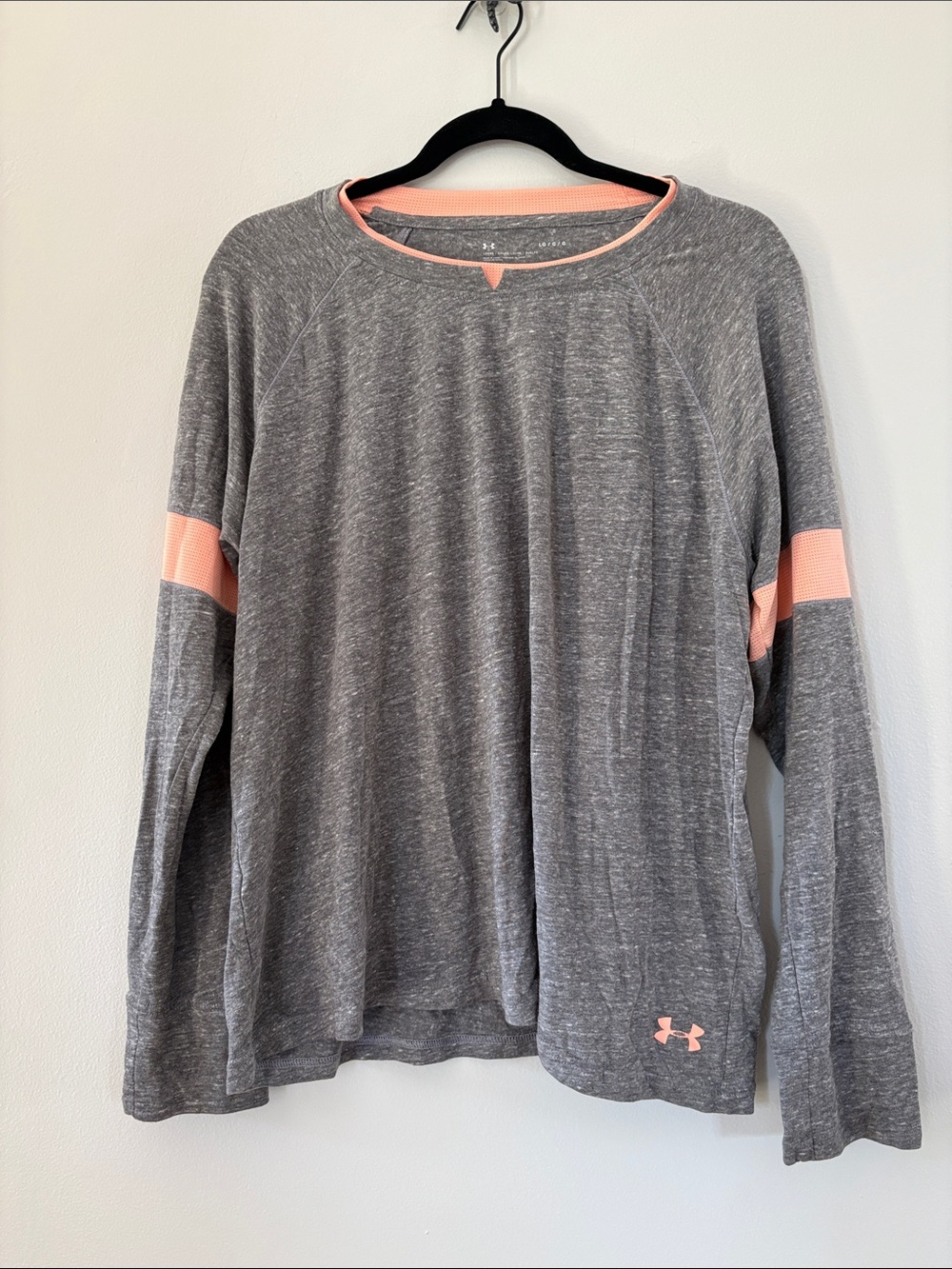 Under Armour Gray Long Sleeve Tee with Pink Accents